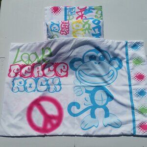 Peace Monkey Twin Sheet Set